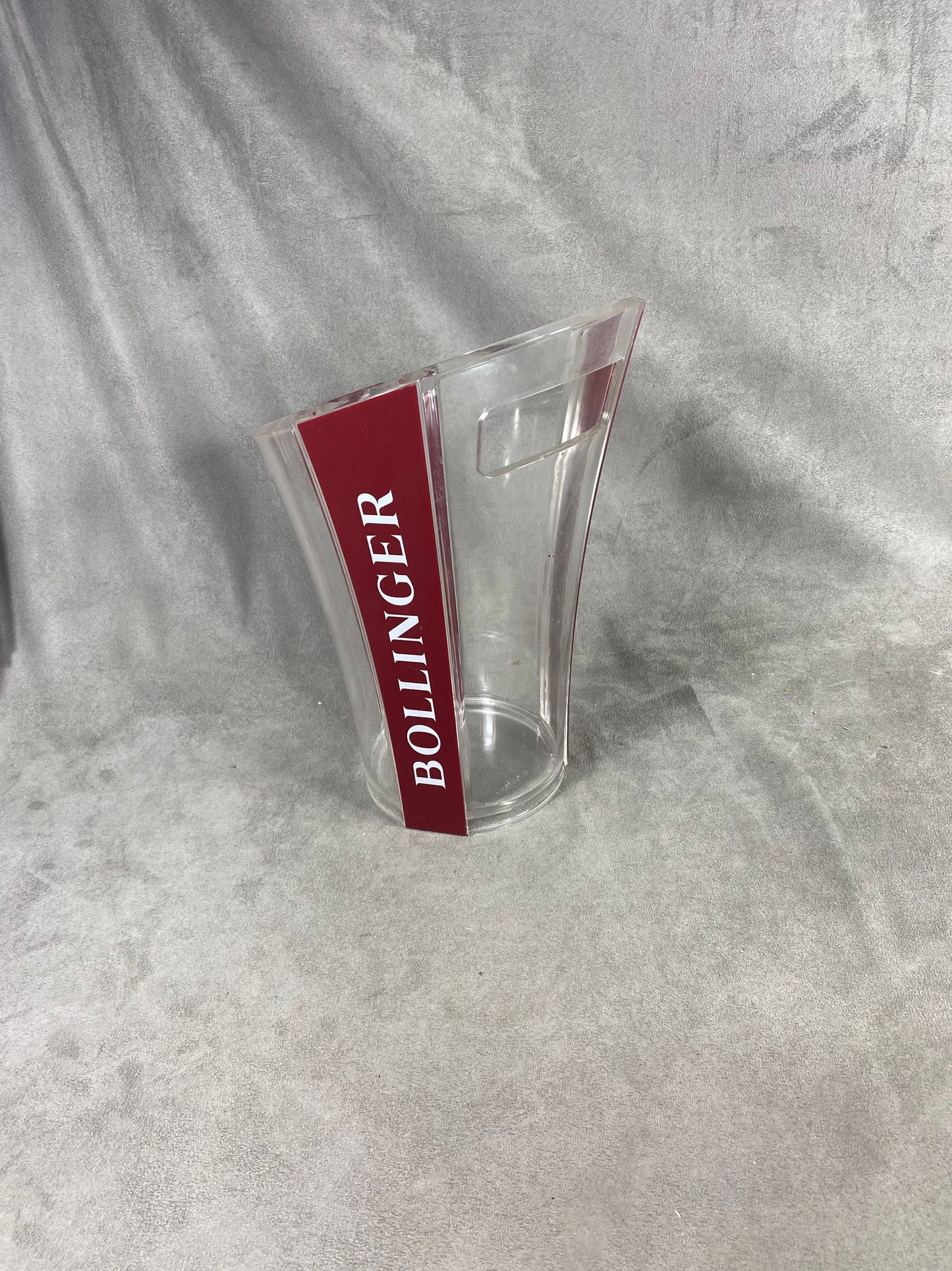 Seau à champagne Bollinger en plastique transparent par Eric Barthes Made in Italy  Années 1990