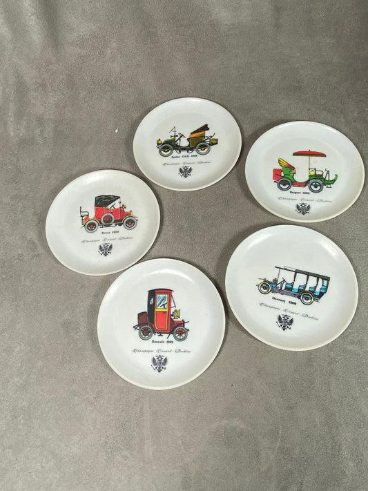 Set of 5 vintage plastic ashtrays Canard-Duchêne Made in France