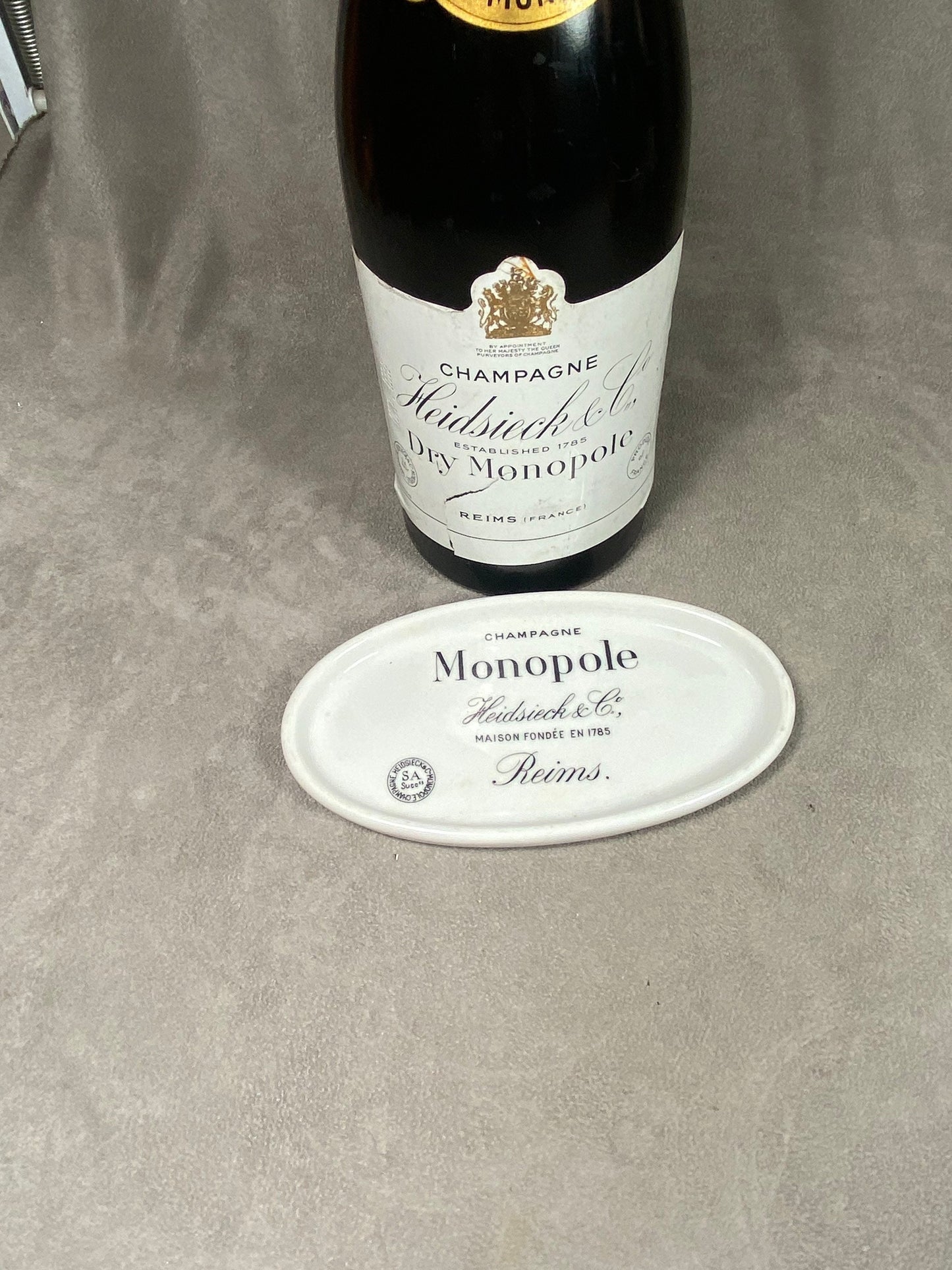 Vintage Keramik Aschenbecher Keller et Guérin Lunéville Champagner Heidsieck&amp;Co Dry Monopole Vintage Made in France