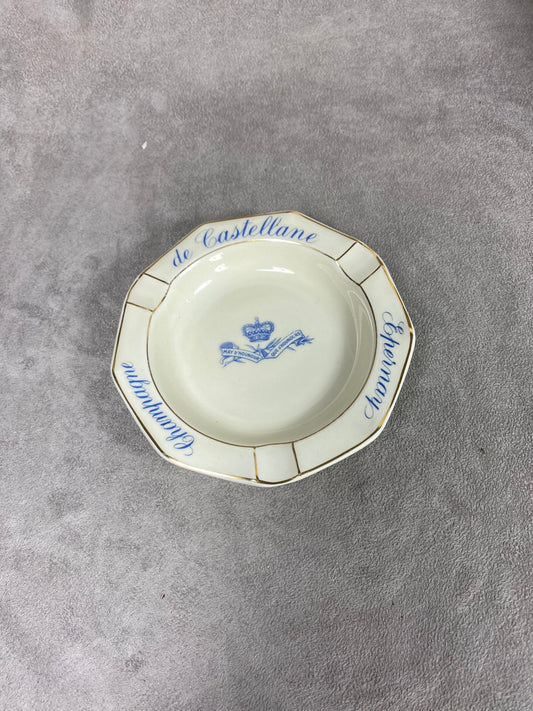 RARE Magnifique Cendrier en porcelaine de limoges Bernardaud vintage champagne De Castellane   Années 1920