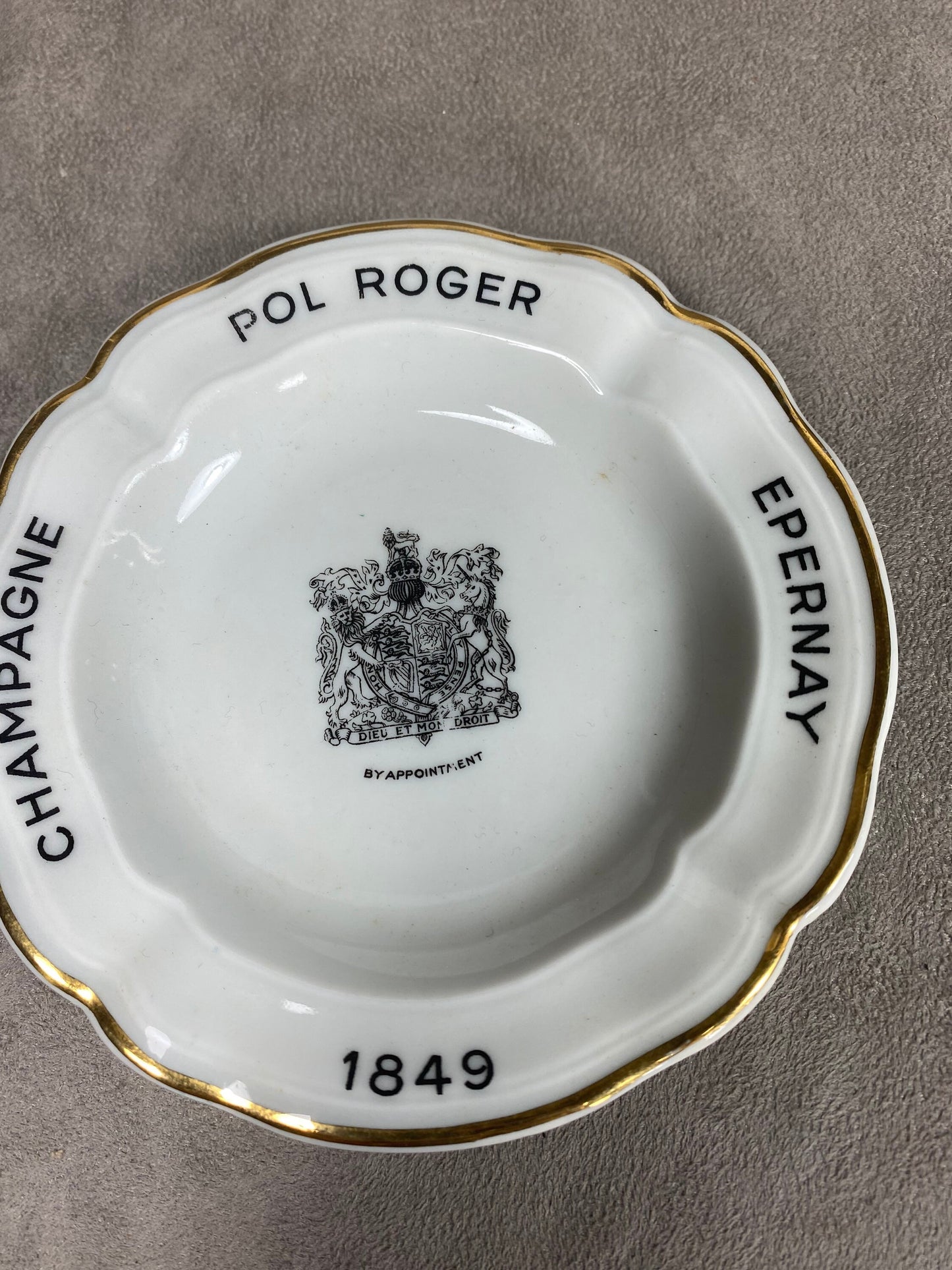 RARE Cendrier Pol Roger en porcelaine de Limoges Bernardaud Made in France Années 1930