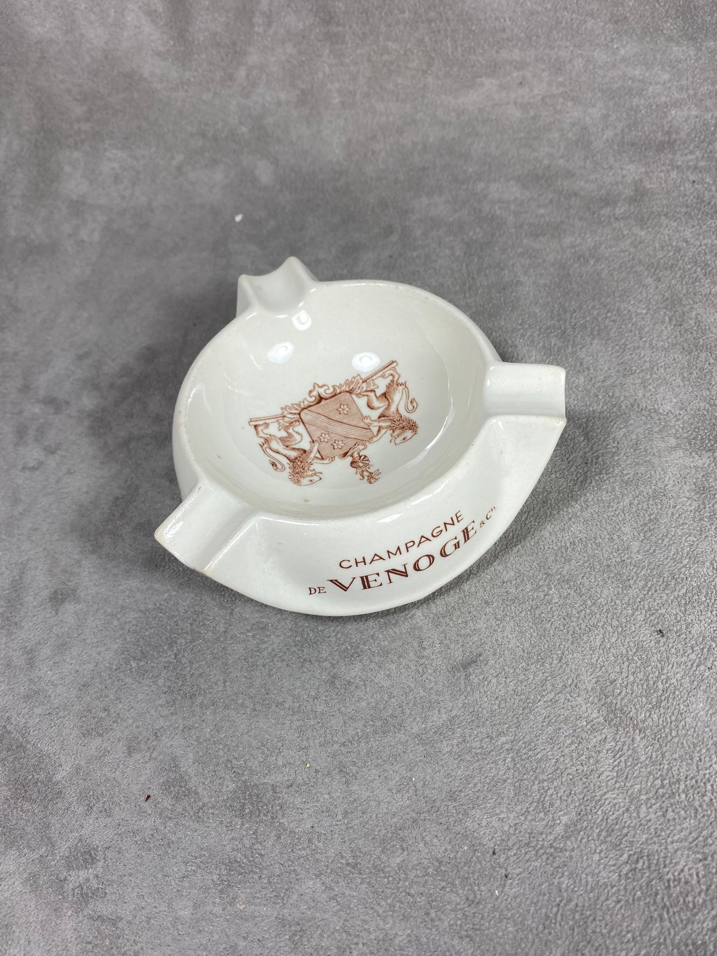 Cendrier champagne De Venoge en céramique Villeroy et Boch Made in France Années 1950