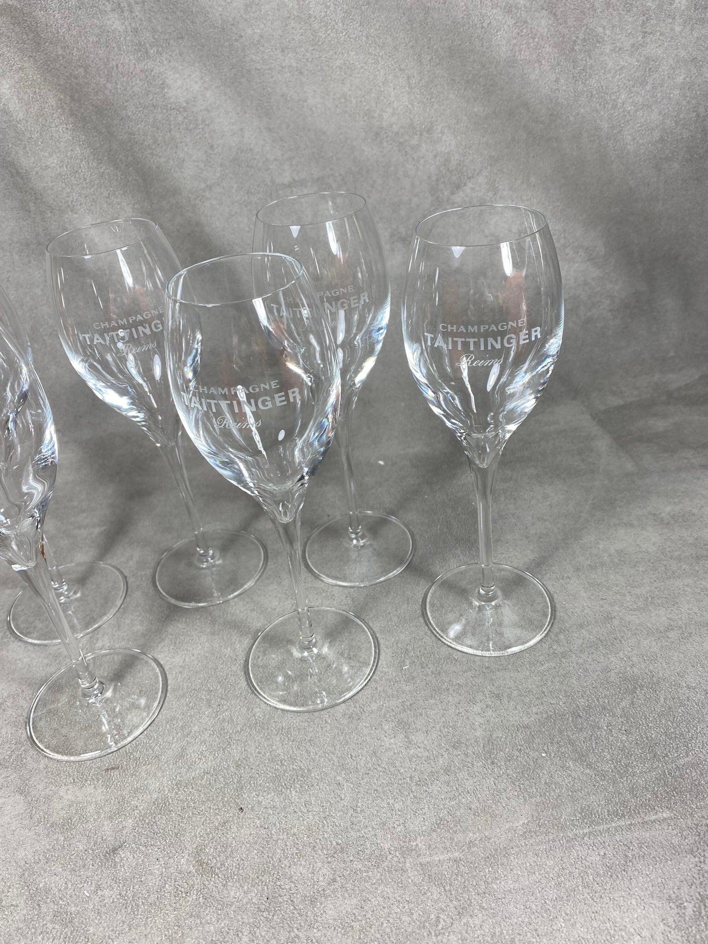 6 Lehman Reims Flute for Taittinger Vintage Taittinger Crystal Champagne