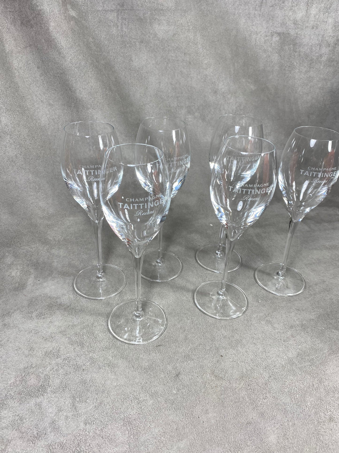 6 Lehman Reims Flute for Taittinger Vintage Taittinger Crystal Champagne