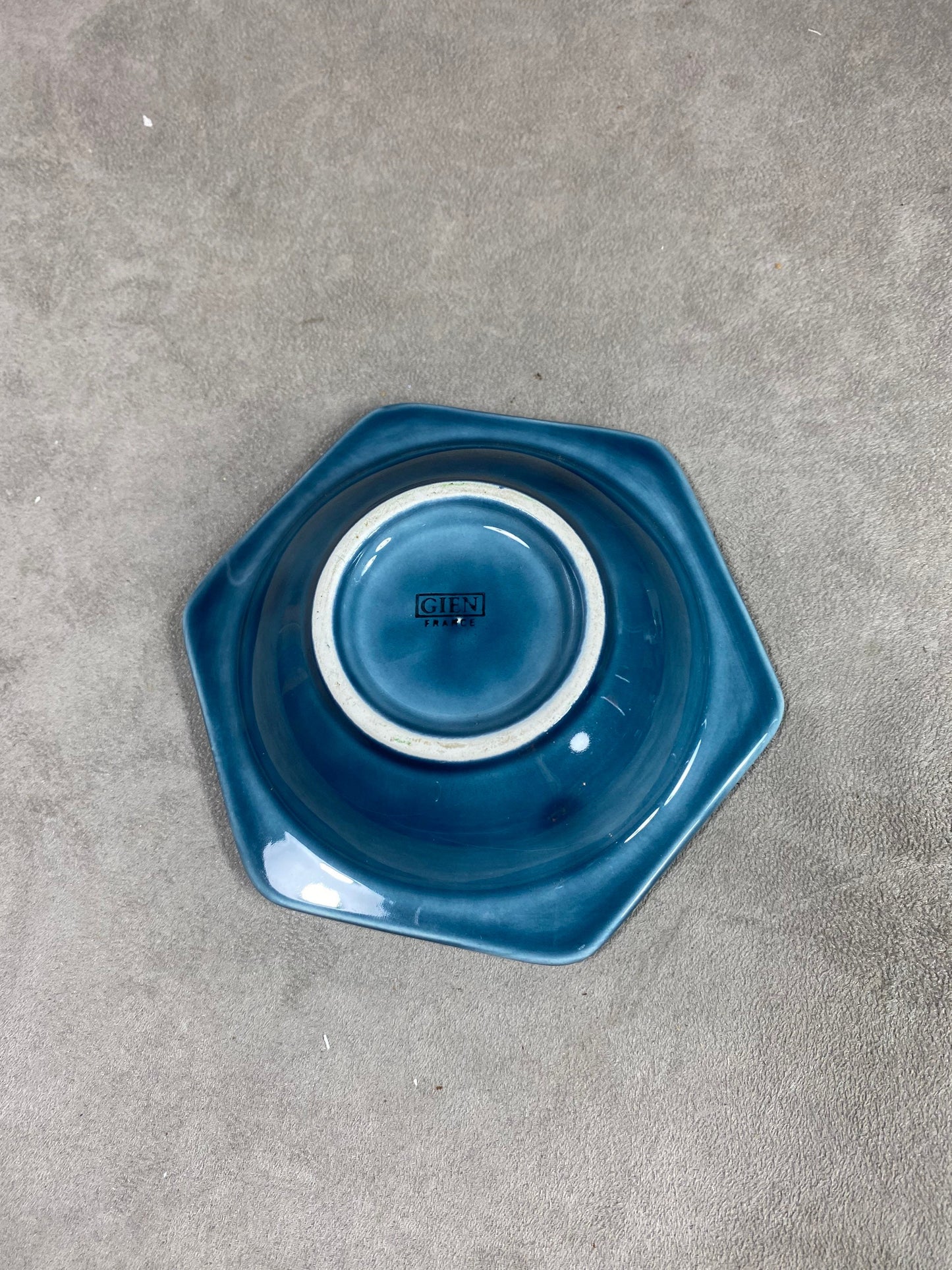 Loto ashtray blue ashtray Loto earthenware from Gien France vintage