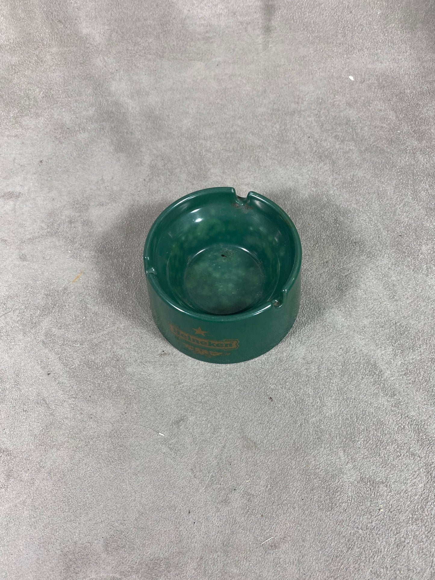 Vintage green plastic heineken ashtray made in Italy 1960s