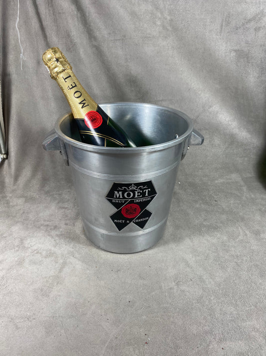 Seau à champagne en aluminium Möet & Chandon vintage 1970 Made in France
