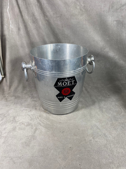 Seau à champagne en aluminium Möet & Chandon vintage 1970 Made in France