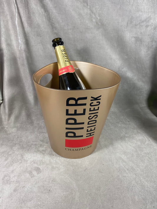 Seau à champagne en en plastique bronze vintage Piper-Heidsieck Années 1980