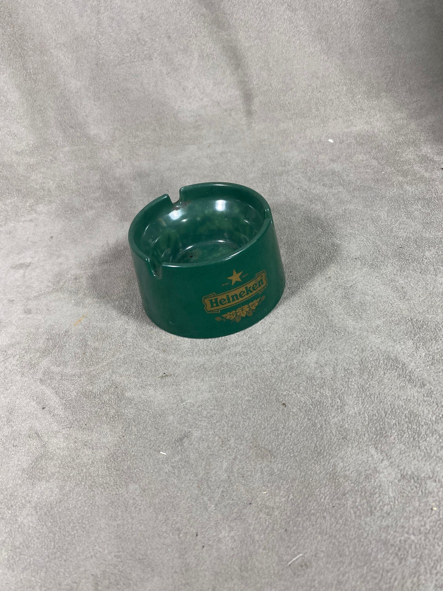 Vintage green plastic heineken ashtray made in Italy 1960s