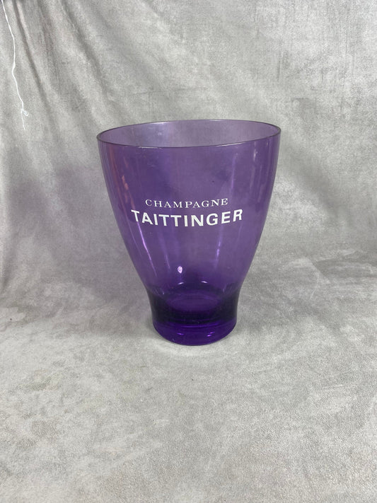 Seau à champagne Taittinger en plastique transparent violet  vintage Made in france