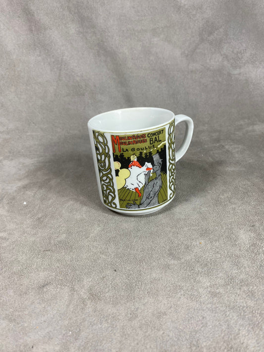 Vintage Moulin Rouge in Paris advertising mug Made in France