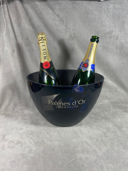 Seau à champagne vasque en plastique Champagne Nicolas Feuillatte Palme d'or  vintage Années 1990