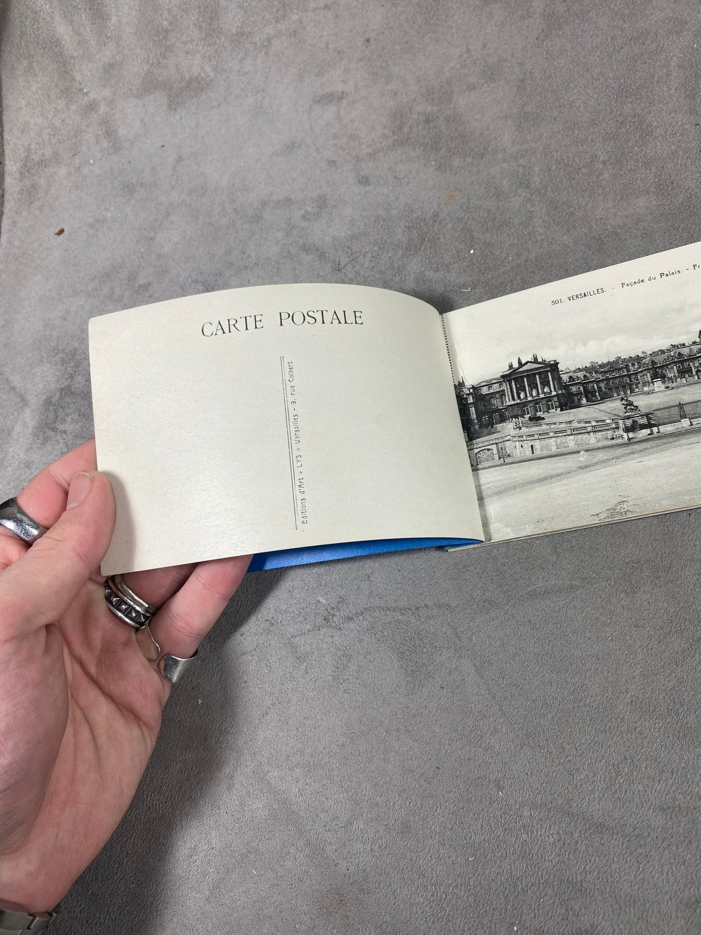 Cardboard postcard booklet of Versailles and the Trianon in Paris Made in France 1950s
