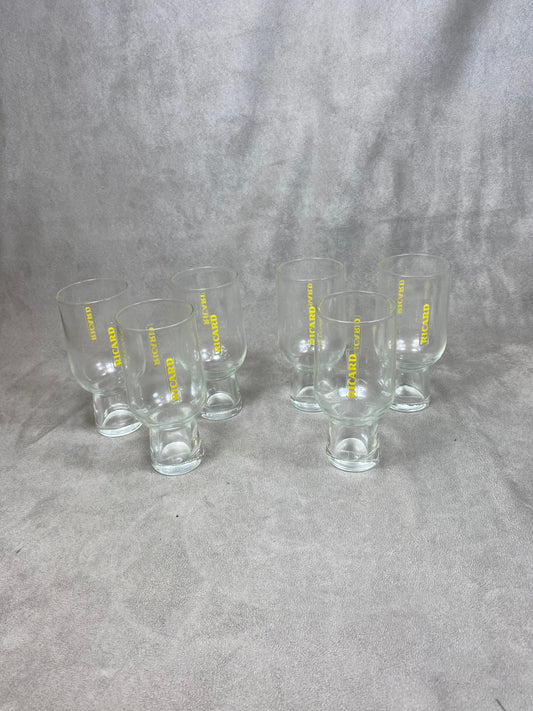 Set of 6 RICARD glasses by Mathieu Lehanneur vintage advertising items | Made in France | 1990s