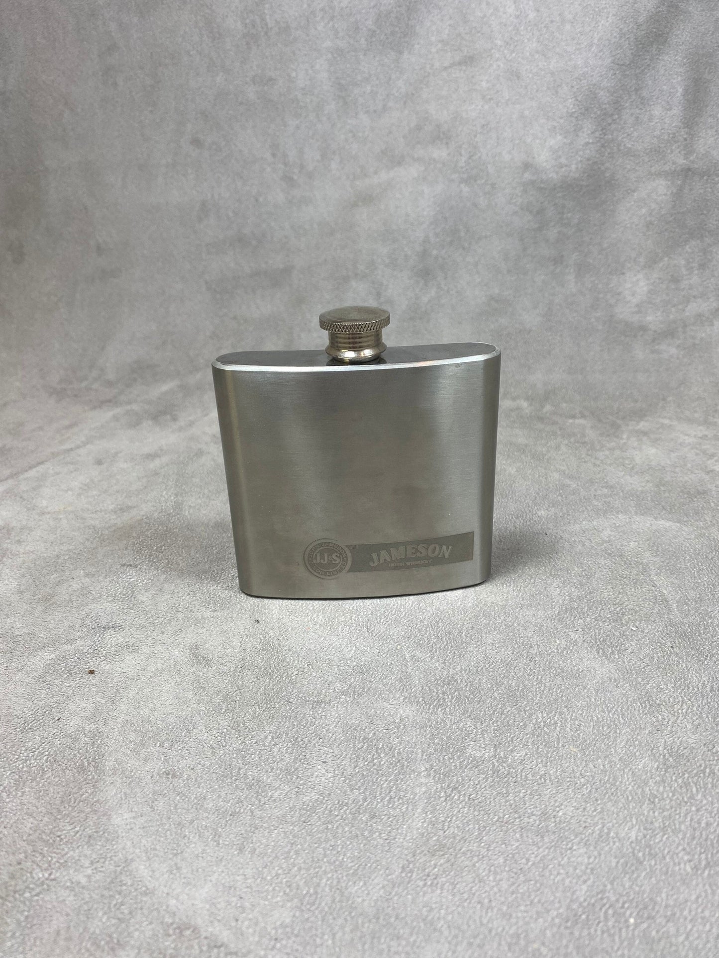 Jameson Irish Whiskey Vintage Stainless Steel Advertising Flask