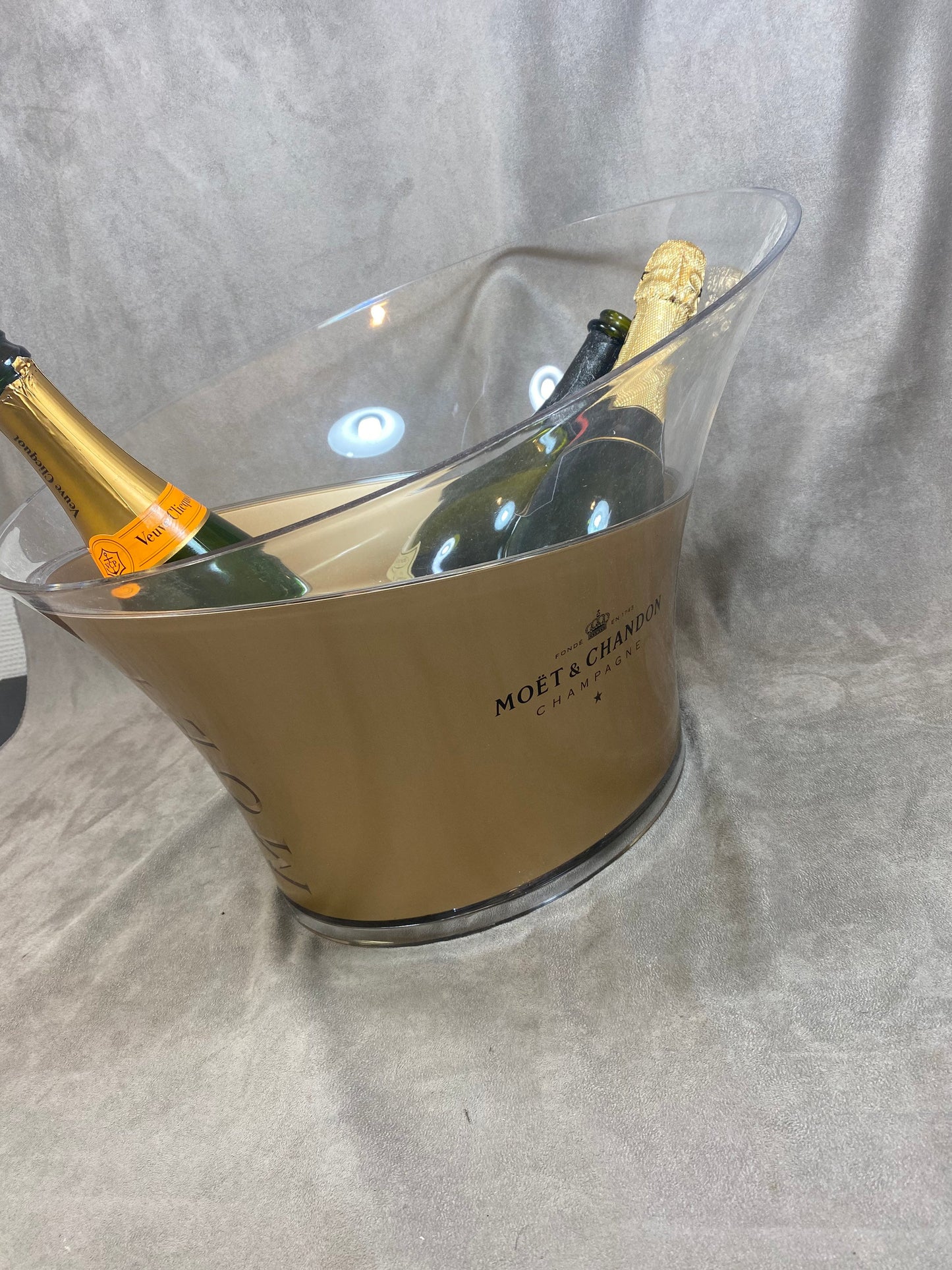 SELTENES Vintage Möet &amp; Chandon Plexiglas Champagner Eimer Becken 1990 Made in France