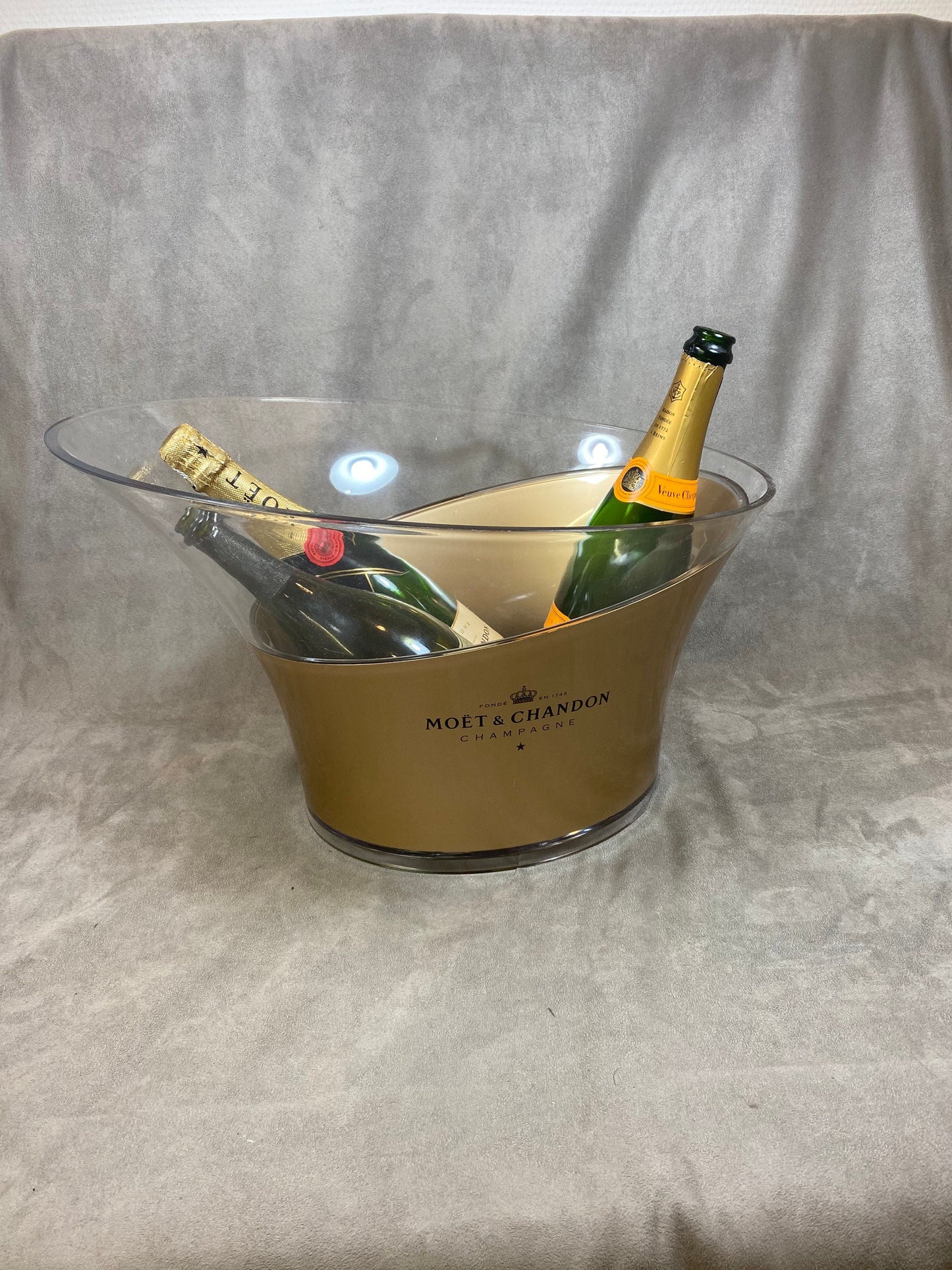 SELTENES Vintage Möet &amp; Chandon Plexiglas Champagner Eimer Becken 1990 Made in France