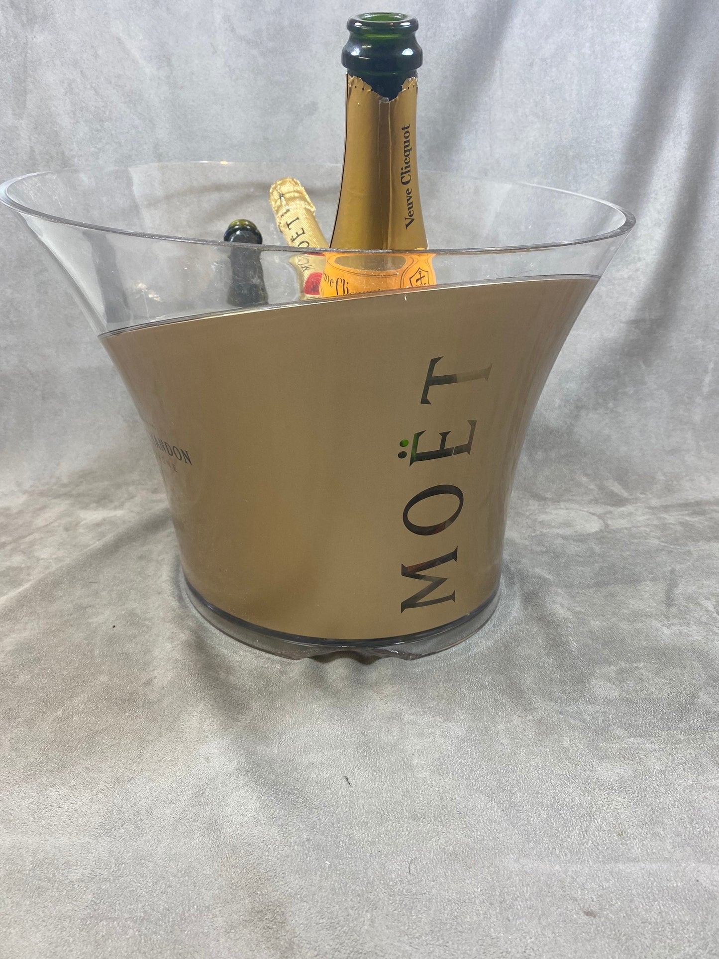 SELTENES Vintage Möet &amp; Chandon Plexiglas Champagner Eimer Becken 1990 Made in France