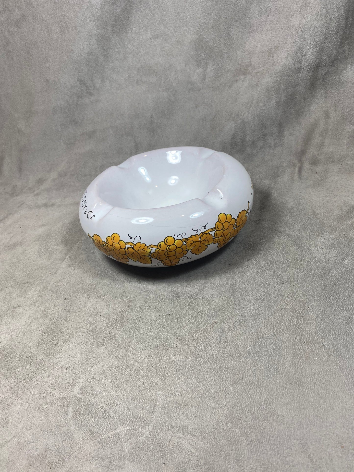 Hennessy ceramic ashtray from the Angoulême art earthenware factory, vintage Made in France