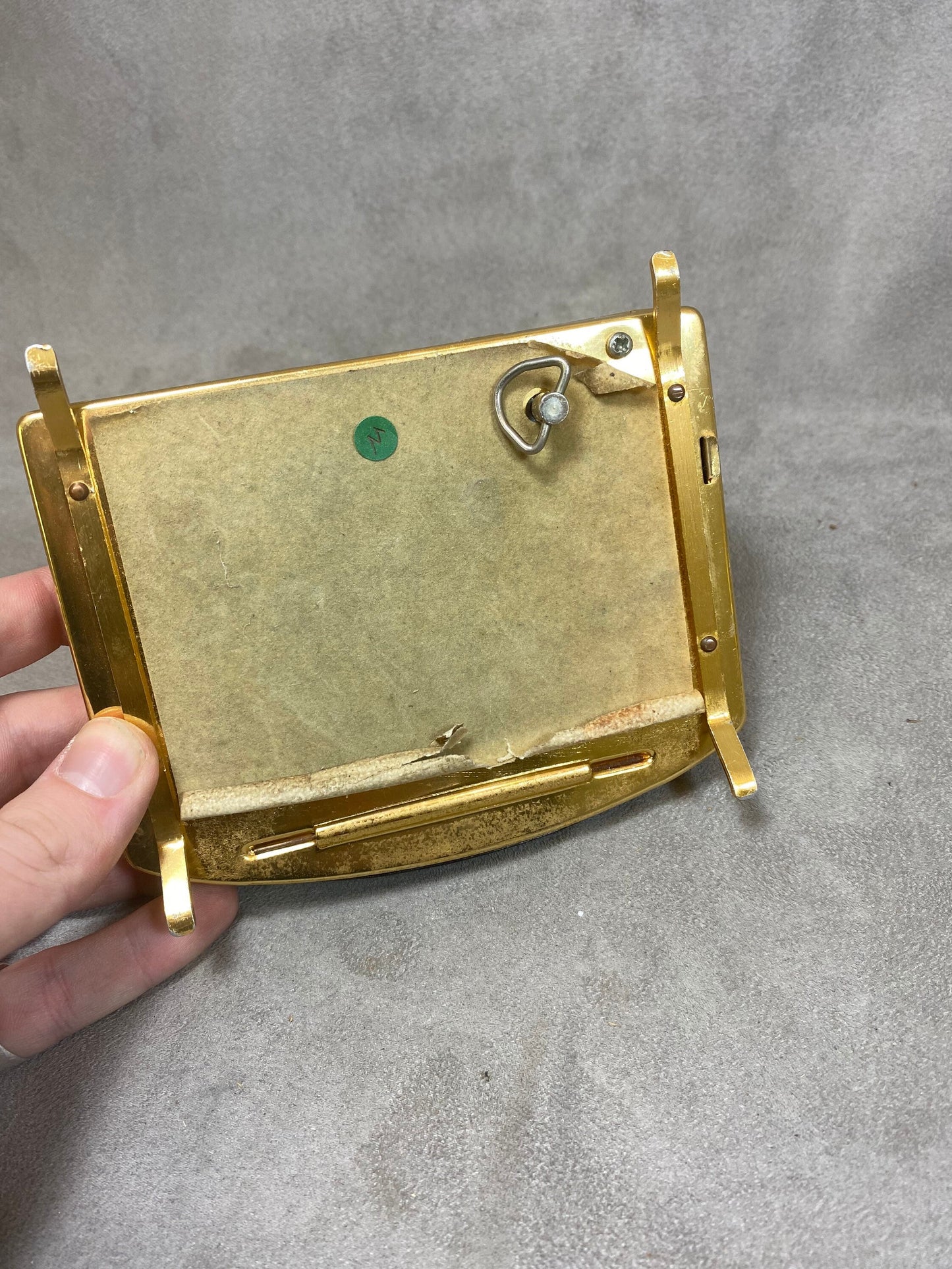 Cigarette Box Dispenser in Gold Metal, Made in France, Vintage 1970