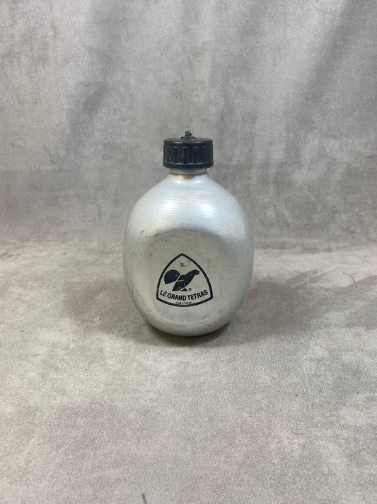 Le Grand Tétras aluminum bottle with vintage mechanical cap, capacity 0.5 liters, Made in France