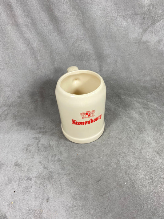 Vintage ceramic Kronenbourg beer mug Made in Belgium