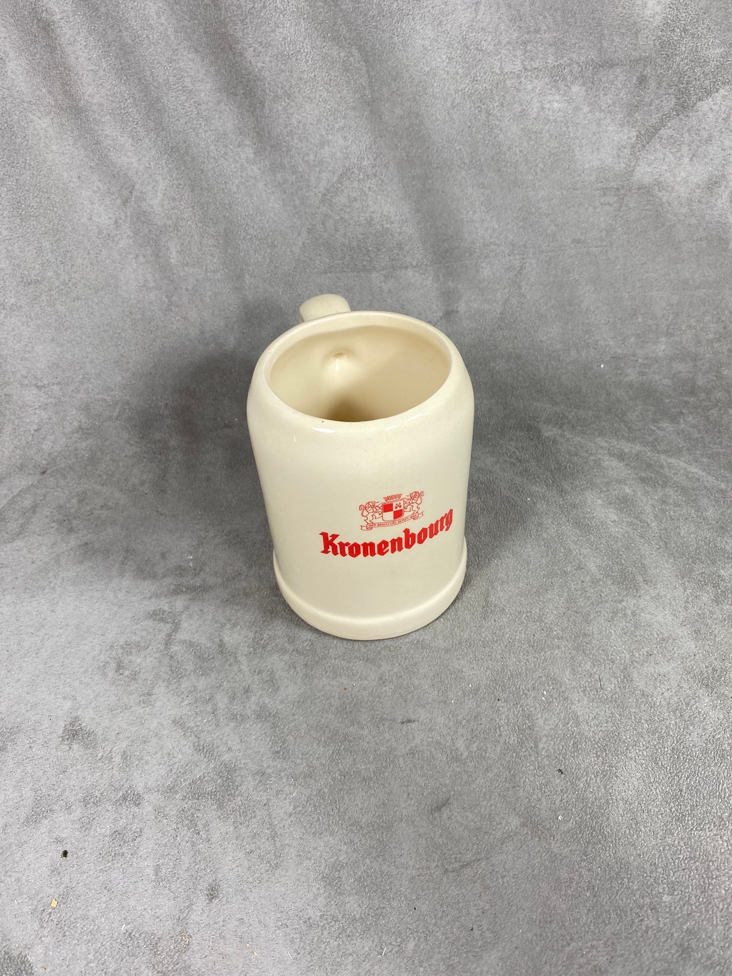Vintage ceramic Kronenbourg beer mug Made in Belgium