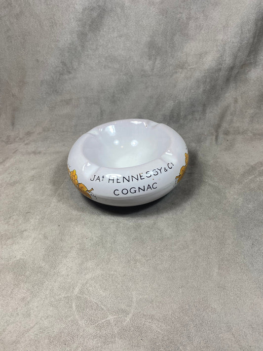 Hennessy ceramic ashtray from the Angoulême art earthenware factory, vintage Made in France