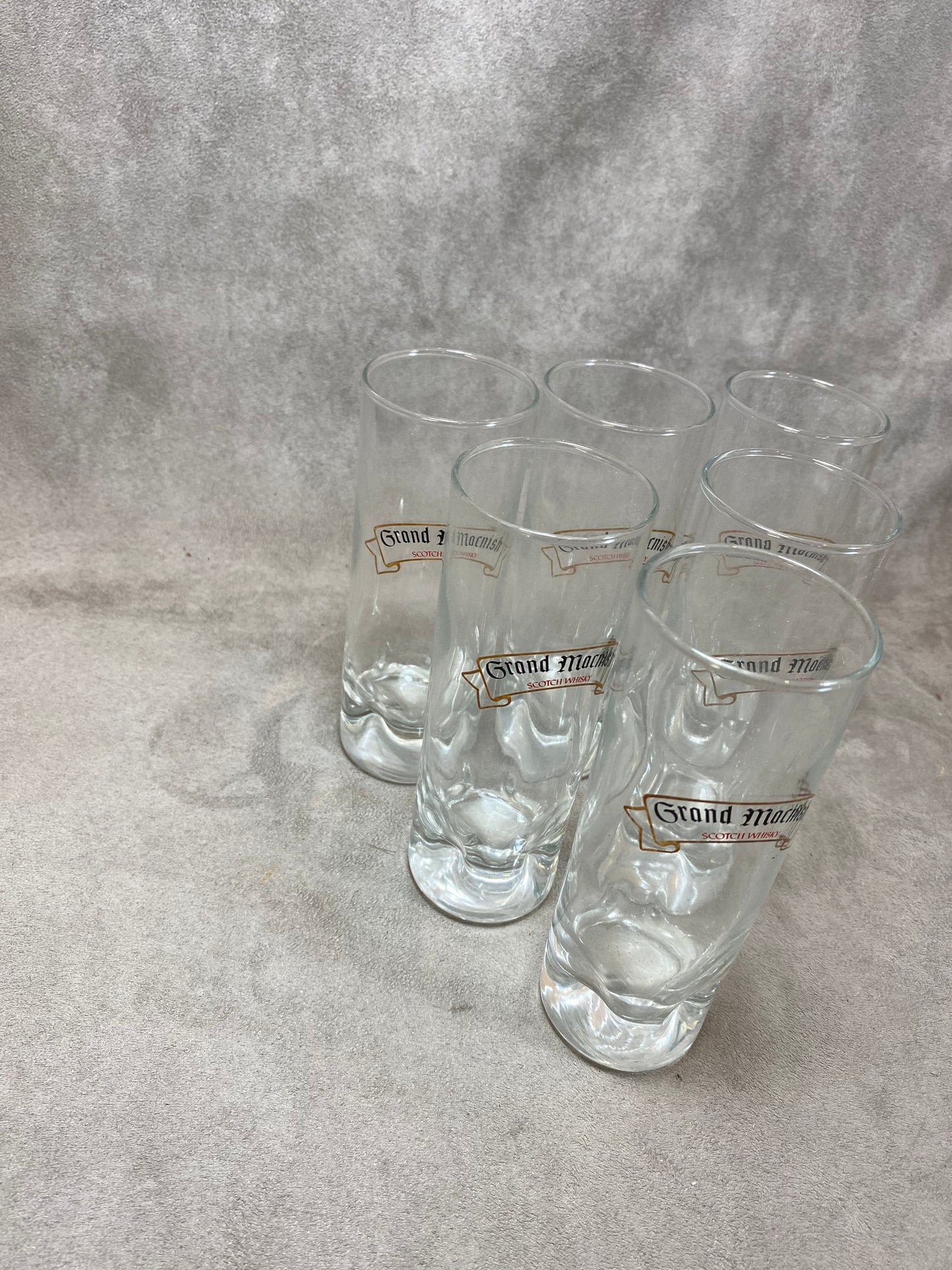 Set of 6 Vintage Grand Macnish Whiskey Glasses