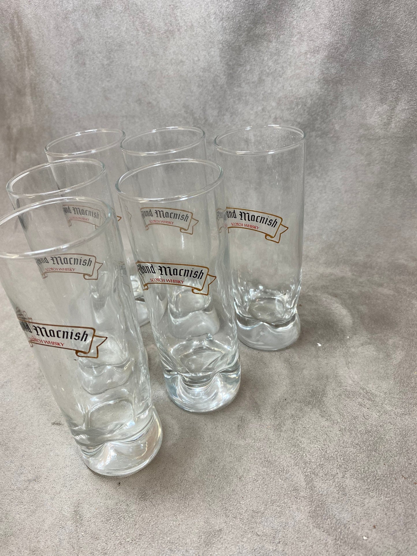 Set of 6 Vintage Grand Macnish Whiskey Glasses