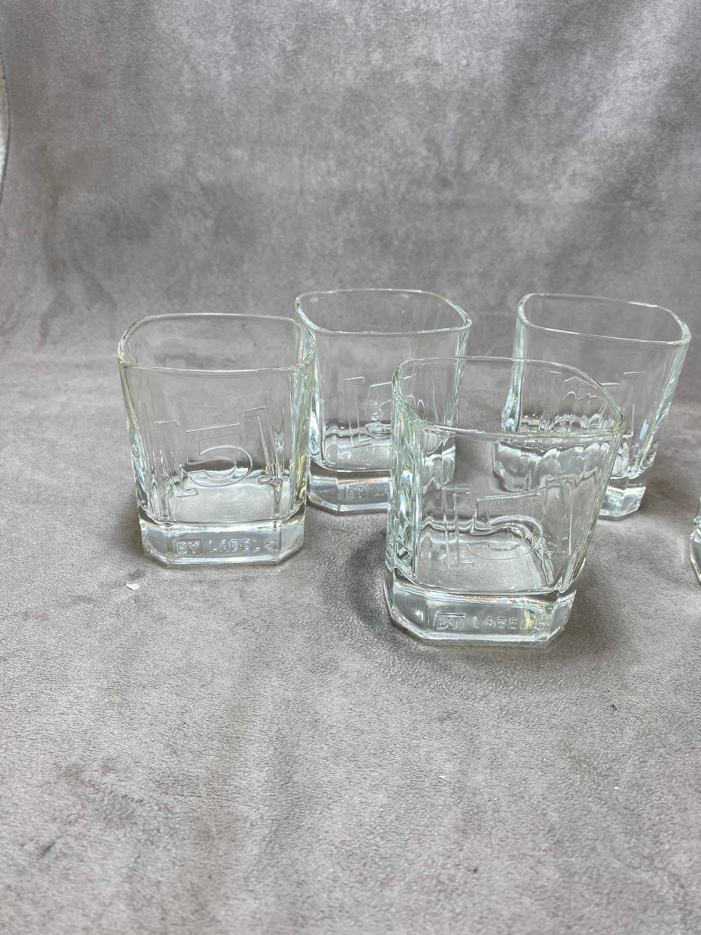 Set of 5 vintage Label 5 whisky glasses