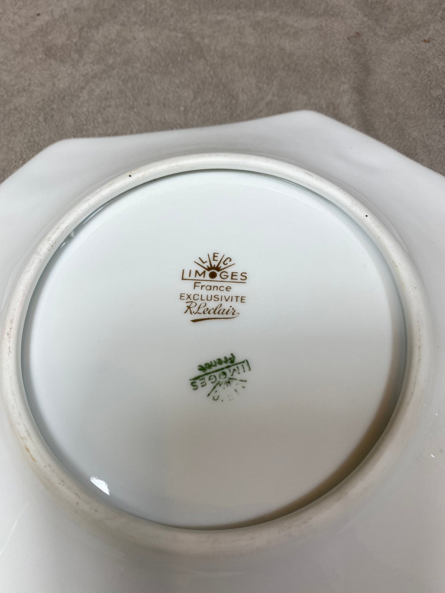 Vintage 1893 Limoges porcelain advertising ashtray from the 1980s