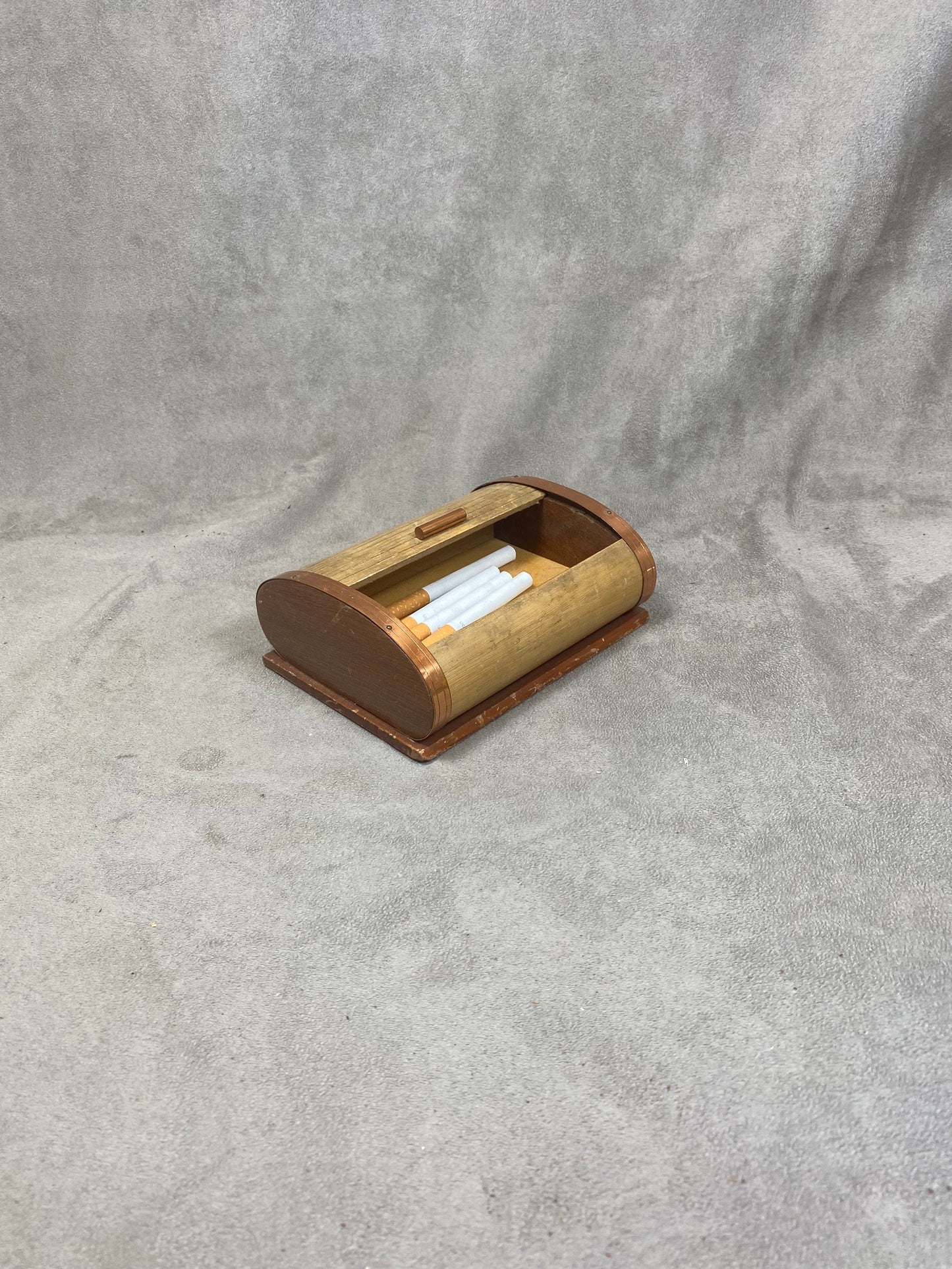 Vintage wooden cigarette box dispenser Made in France