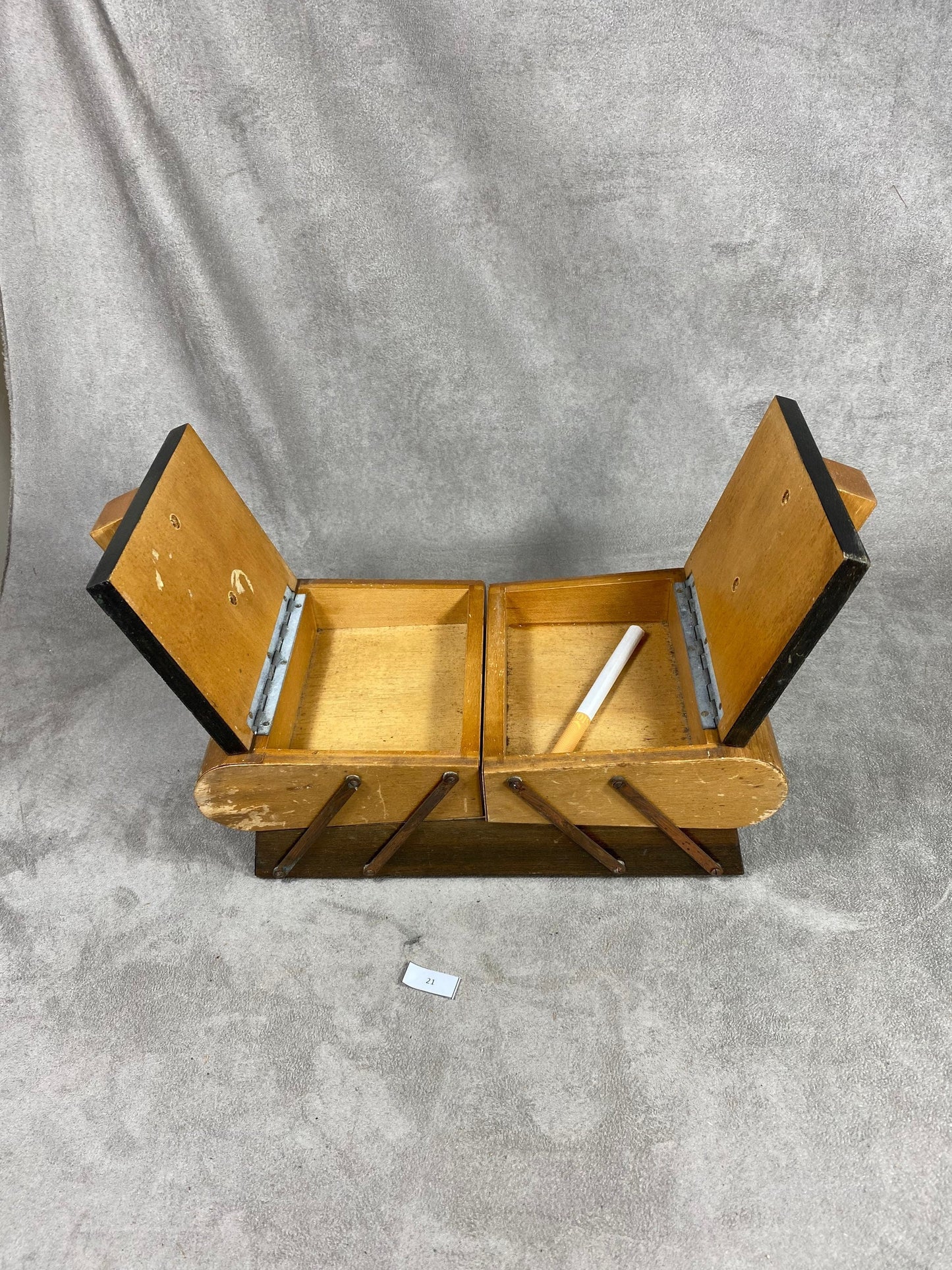 Vintage wooden cigarette box dispenser Made in France