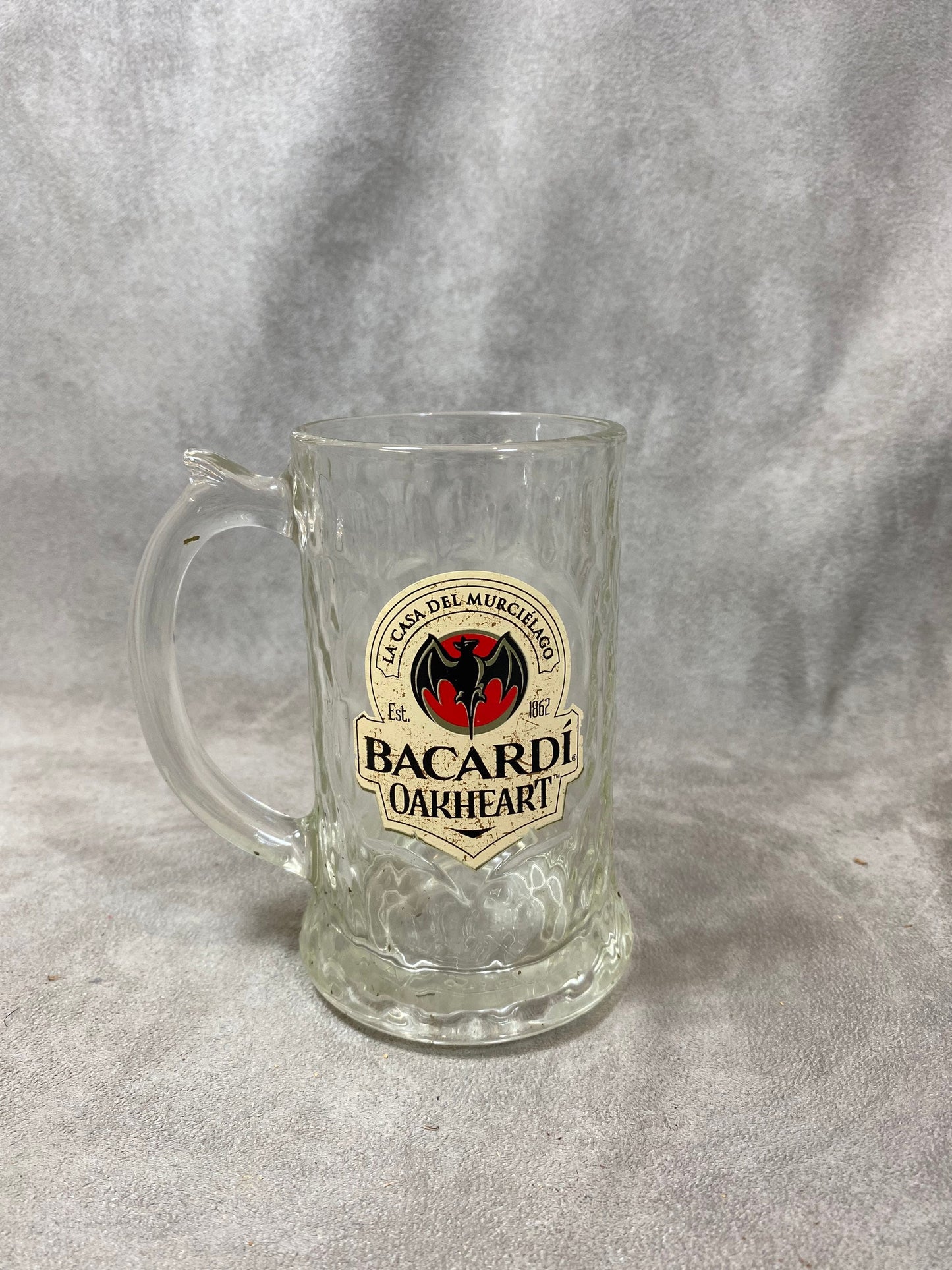 Vintage Bacardi Glass Beer Mug Made in France