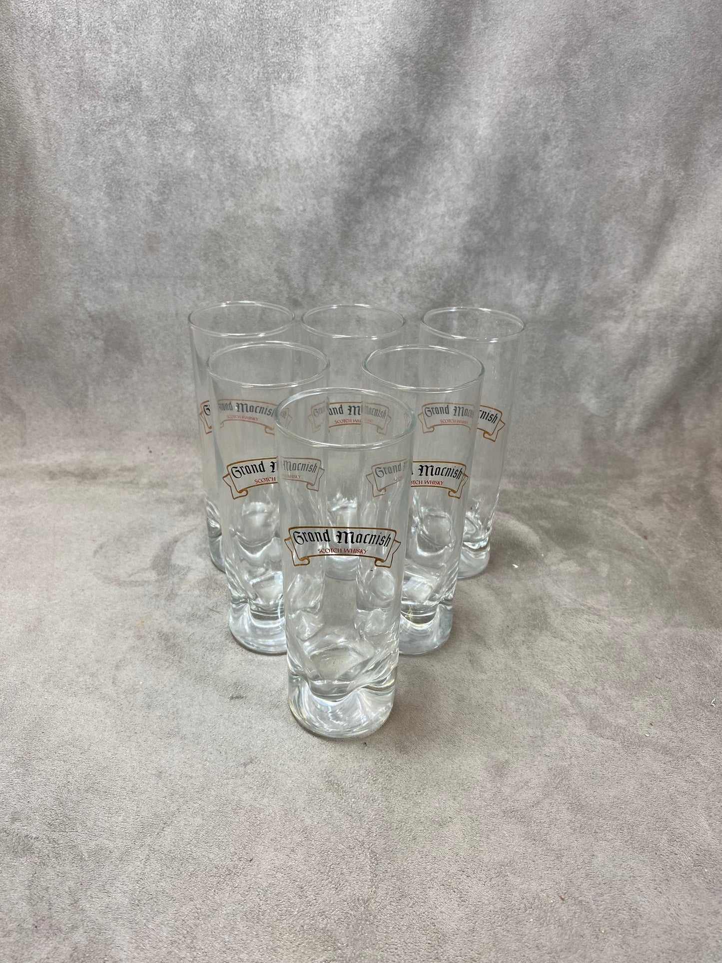 Set of 6 Vintage Grand Macnish Whiskey Glasses