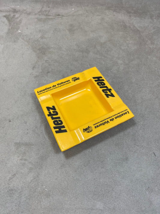 Hertz cendrier publicitaire jaune vintage en plastique Vintage 1980