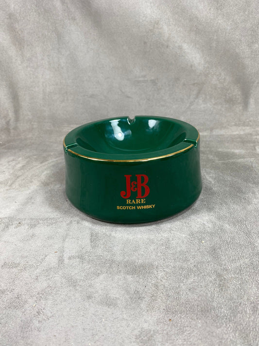 Large Vintage J&amp;B Green Ceramic Ashtray