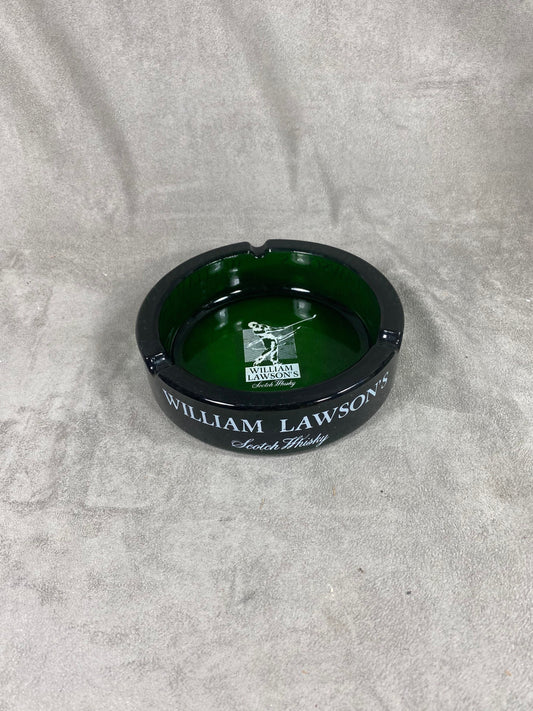 Grand cendrier en verre vert whisky William Lawson  vintage made in France