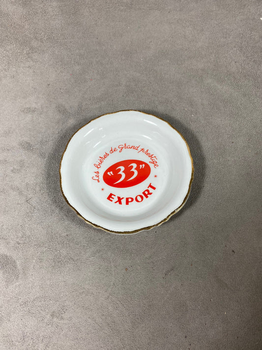 Porzellan-Aschenbecher 33' Export Made in France 1980er Jahre