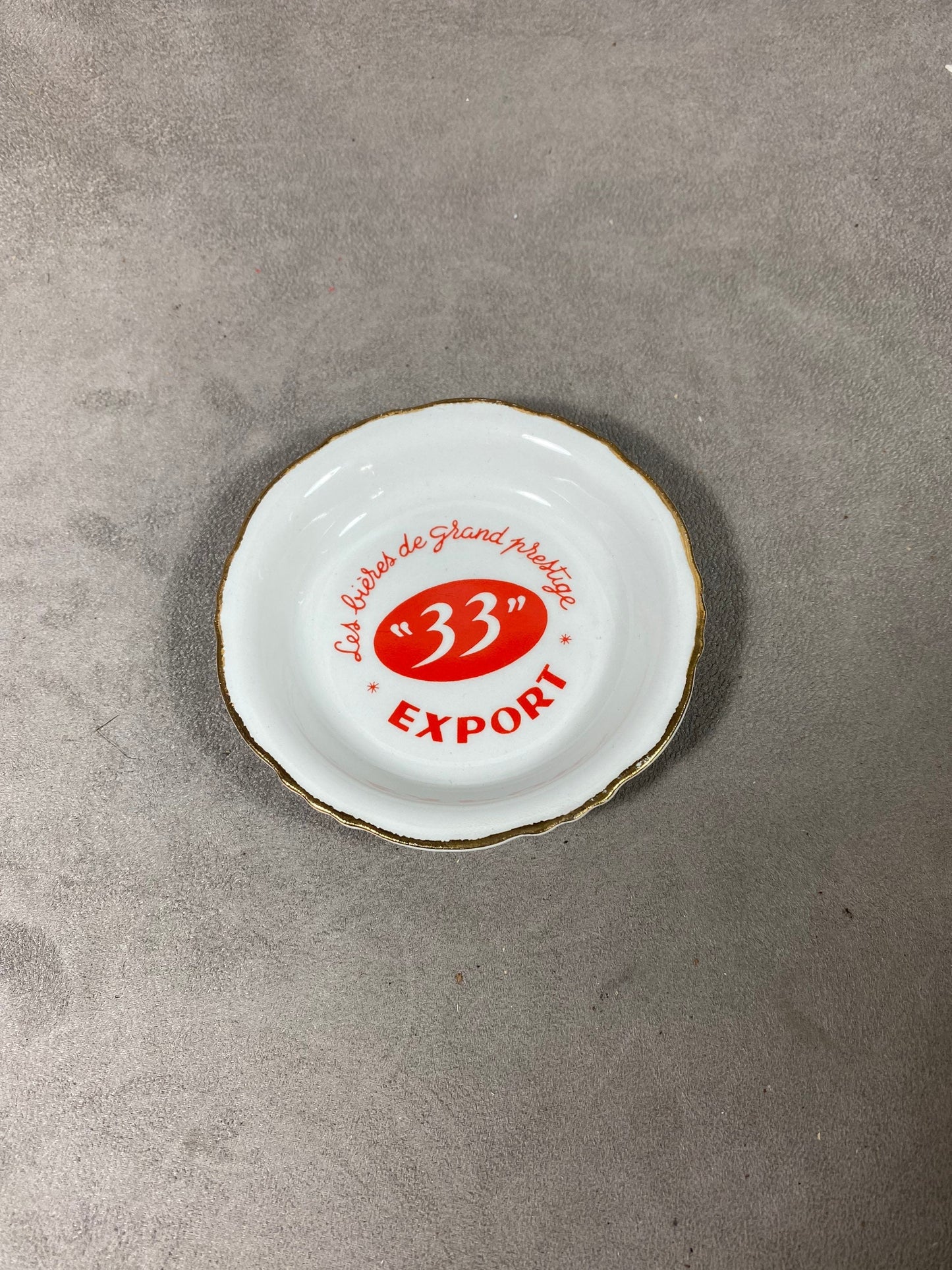 Porzellan-Aschenbecher 33' Export Made in France 1980er Jahre