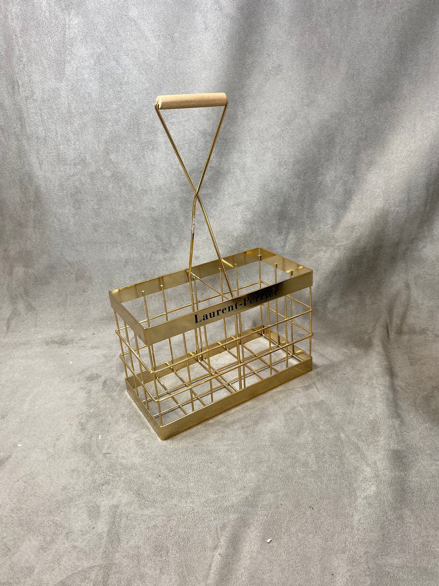 Panier en métal doré Champagne Laurent-Perrier pour 2 bouteilles  Années 1990