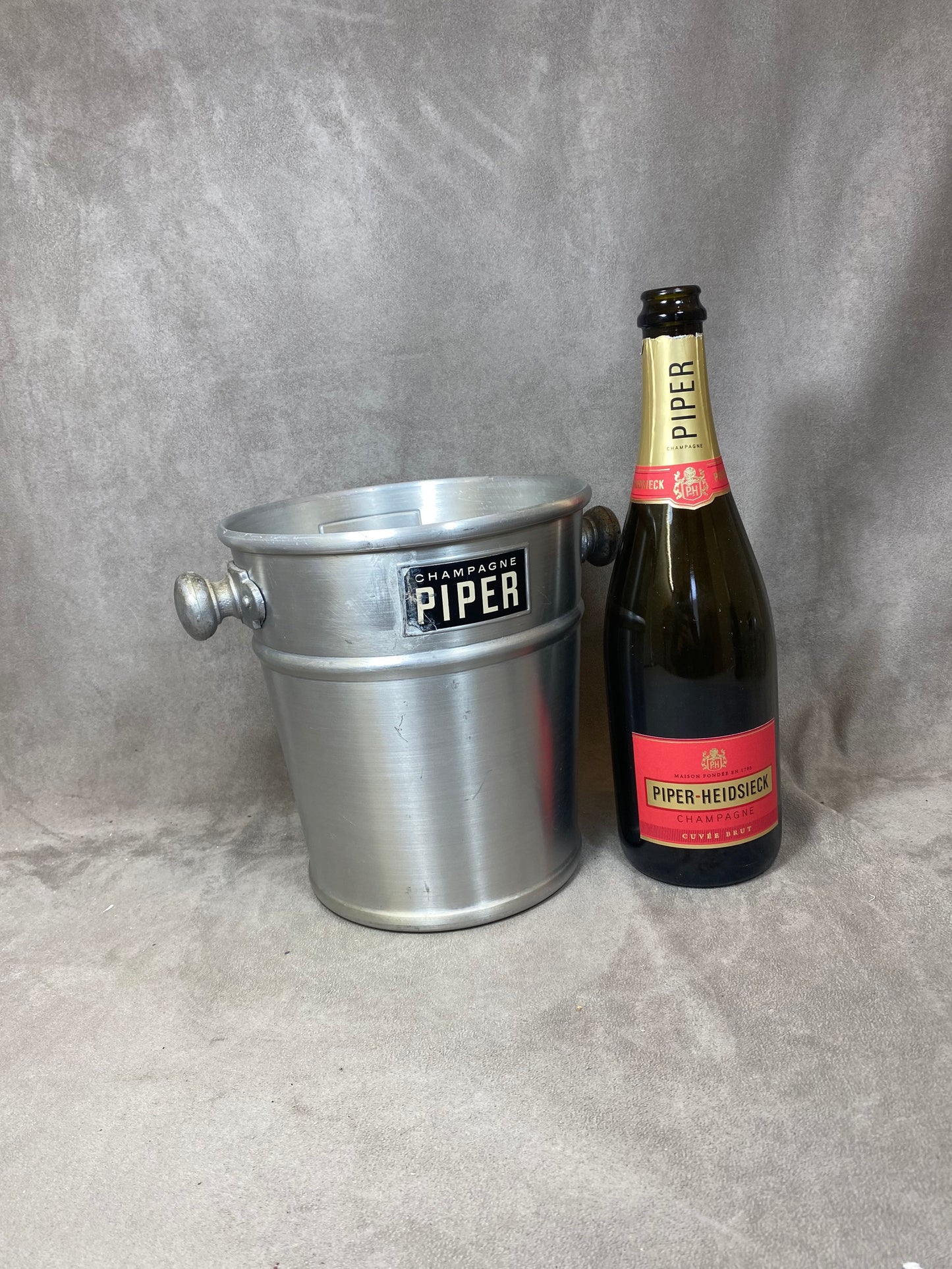 Seau à Champagne en métal Piper Reims Années 1980