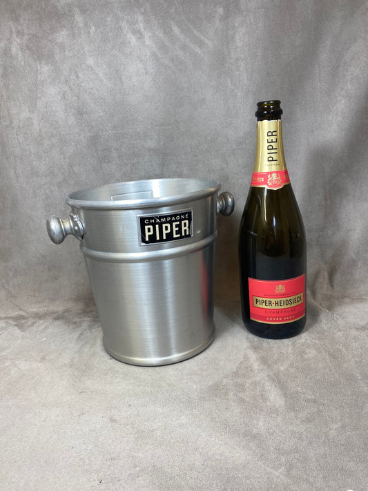 Seau à Champagne en métal Piper Reims Années 1980