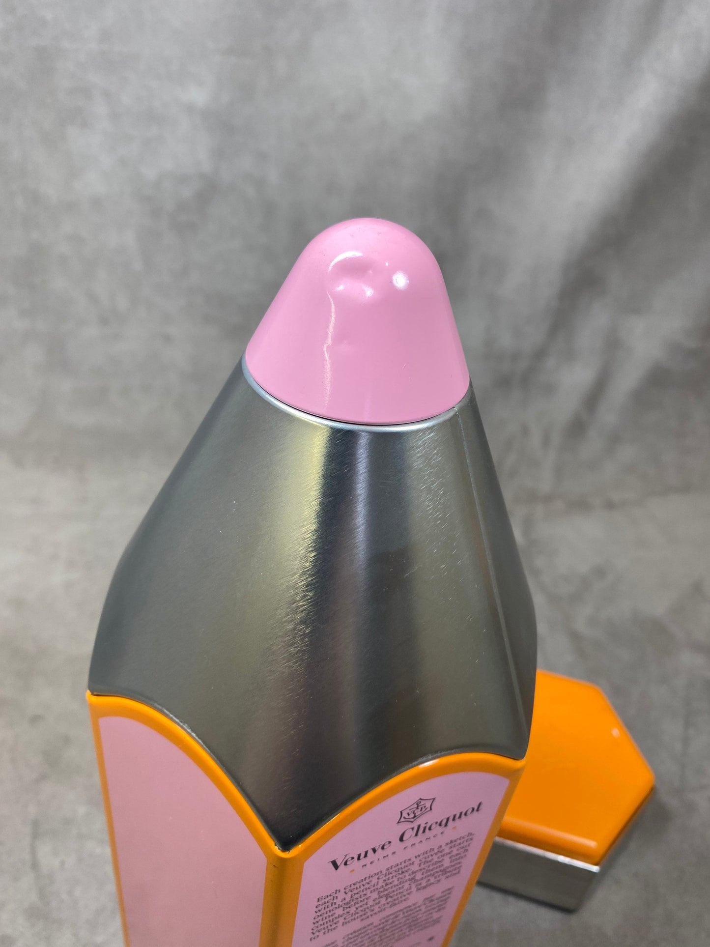 Veuve Clicquot pink colored pencil insulated case for champagne bottle Veuve Clicquot Champagne transport box Made in France