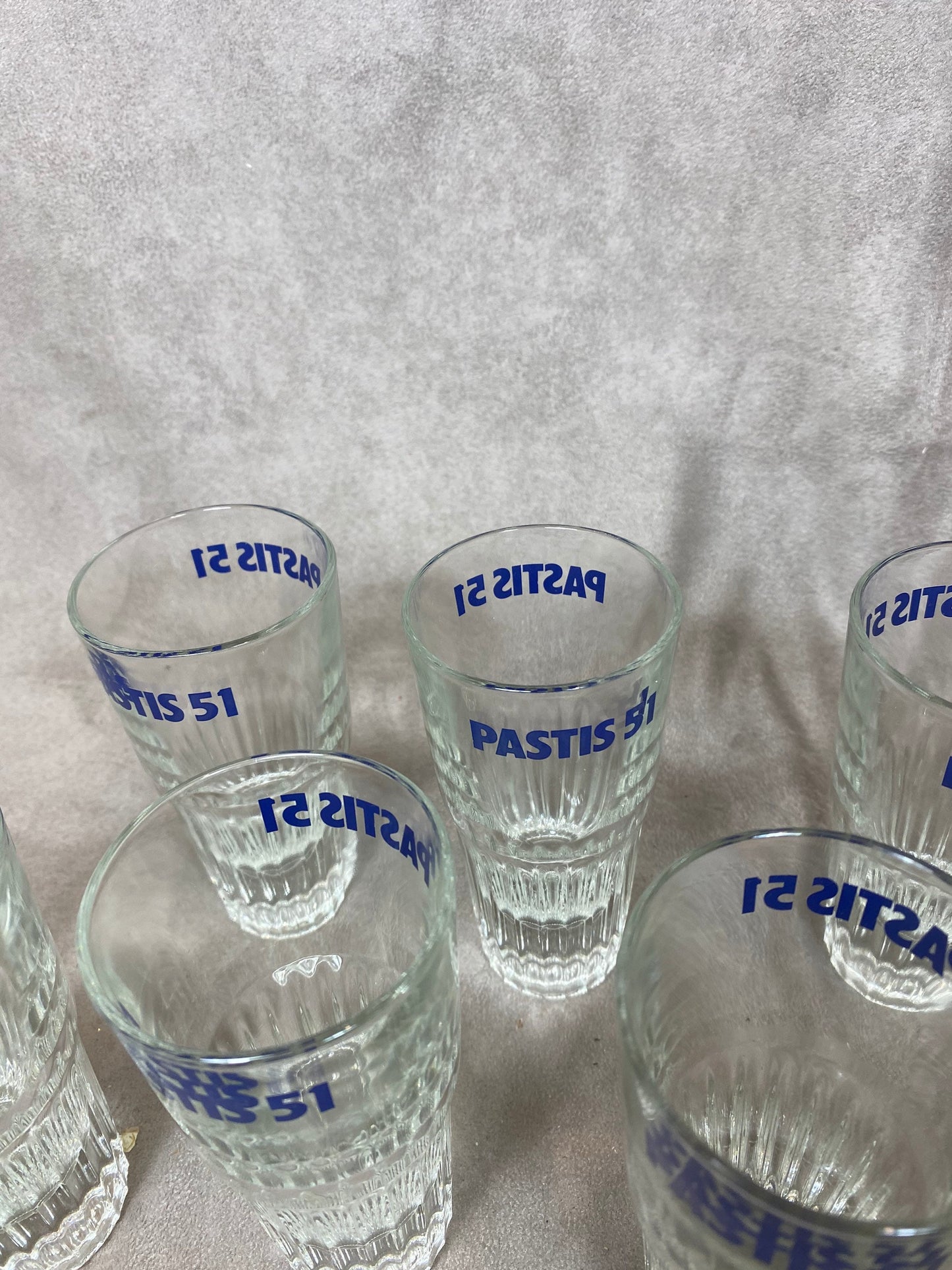 Lot de 6 verres à Pastis Pastis 51  en verre vintage retro Made in France Années 1970