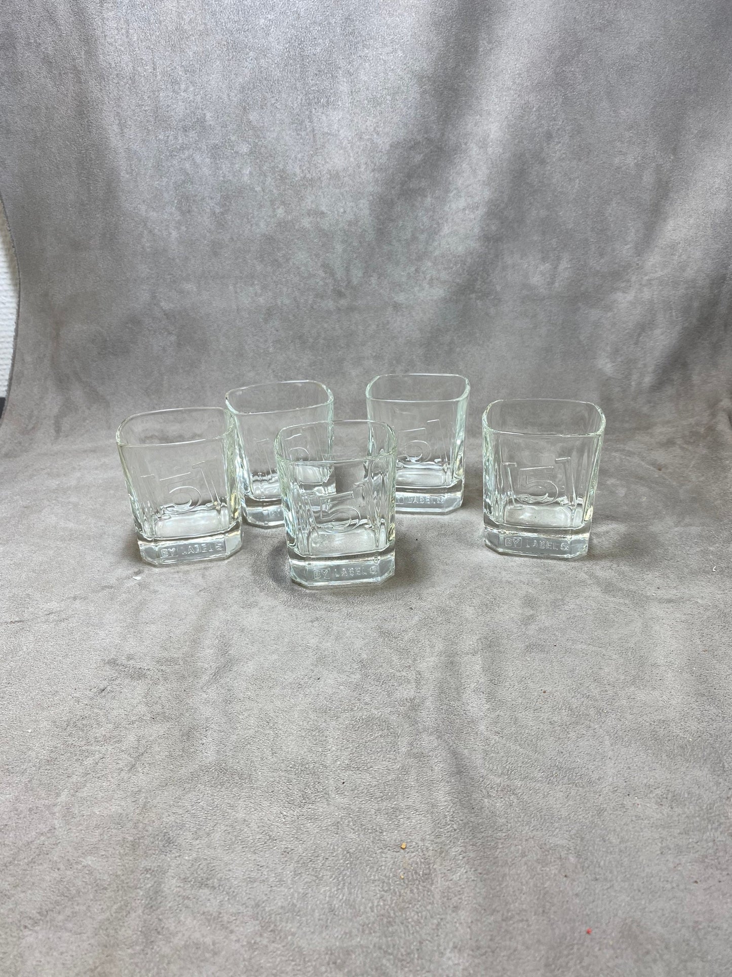 Set of 5 vintage Label 5 whisky glasses