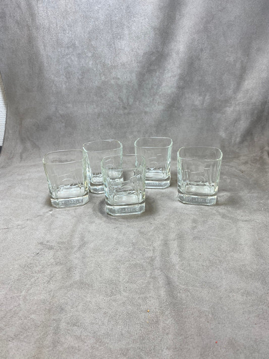 Set of 5 vintage Label 5 whisky glasses
