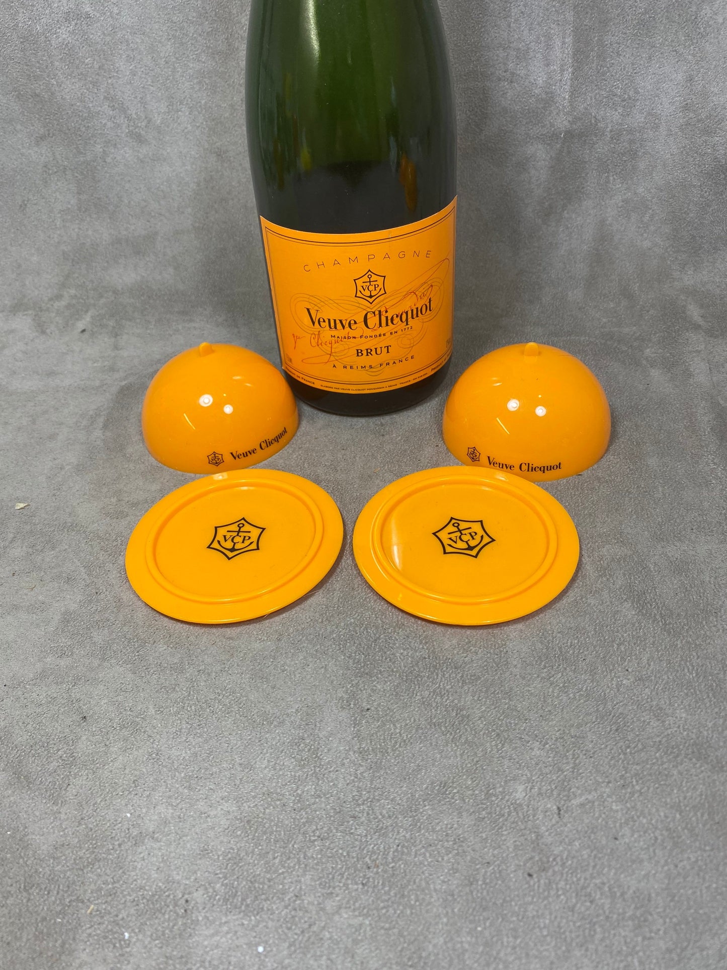 Set of 2 Veuve Clicquot Ponsardin vintage plastic butter dish Made in France